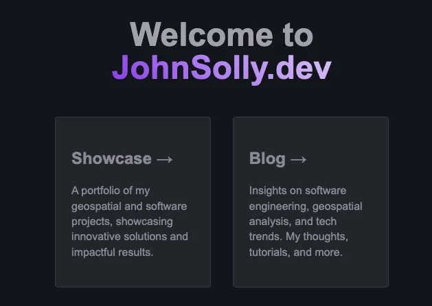 JohnSolly.dev project screenshot